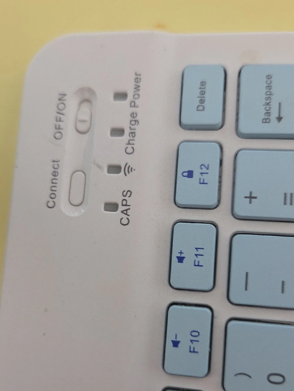 Compact Wireless Bluetooth Keyboard - Light Blue & White